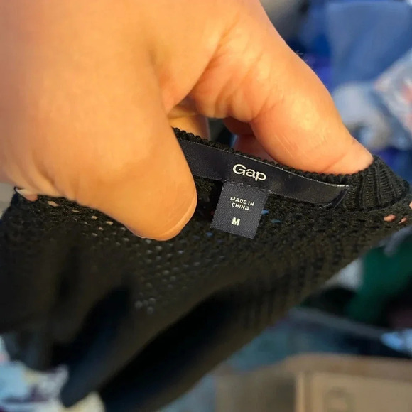 GAP OPEN FRONT BLACK SWEATER VEST - Picture 3 of 4